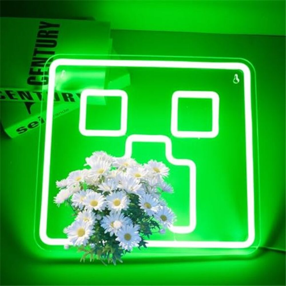 Neon LED Minecraft Creeper Wall Sign Gamer Decor - Picture 3 of 6